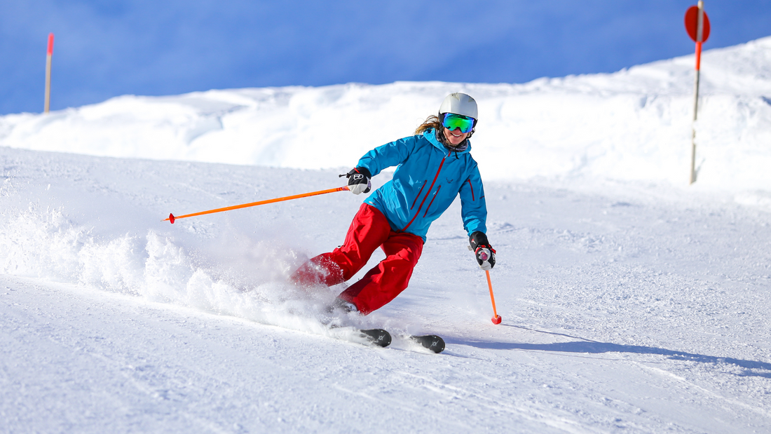 Is skiing hard? Woman skier on the slopes